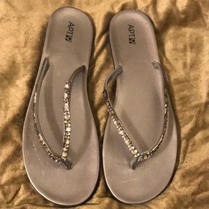 Silver Flip Flops NEVER WORN